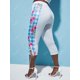 thumbnail image 4 of Leggings de encaje de gingham florales Rosegal Leggings de talla grande, 4 of 5
