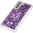 thumbnail image 6 of Samsung Galaxy S21 FE (Not S21) Case,Creativity Clear Quicksand Glitter Flowing Liquid Floating Soft TPU Case w/Stand Bling Diamond Sparkle Phone Cover for Samsung Galaxy S21 FE  Purple, 6 of 7