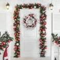 thumbnail image 6 of Ataucjin 18" Artificial Christmas Wreath Snow Flocked White Winter Wreath With Pine Cones Berries Apples Christmas Decoration For Front Door Fireplace Table Centerpiece Home, 6 of 7
