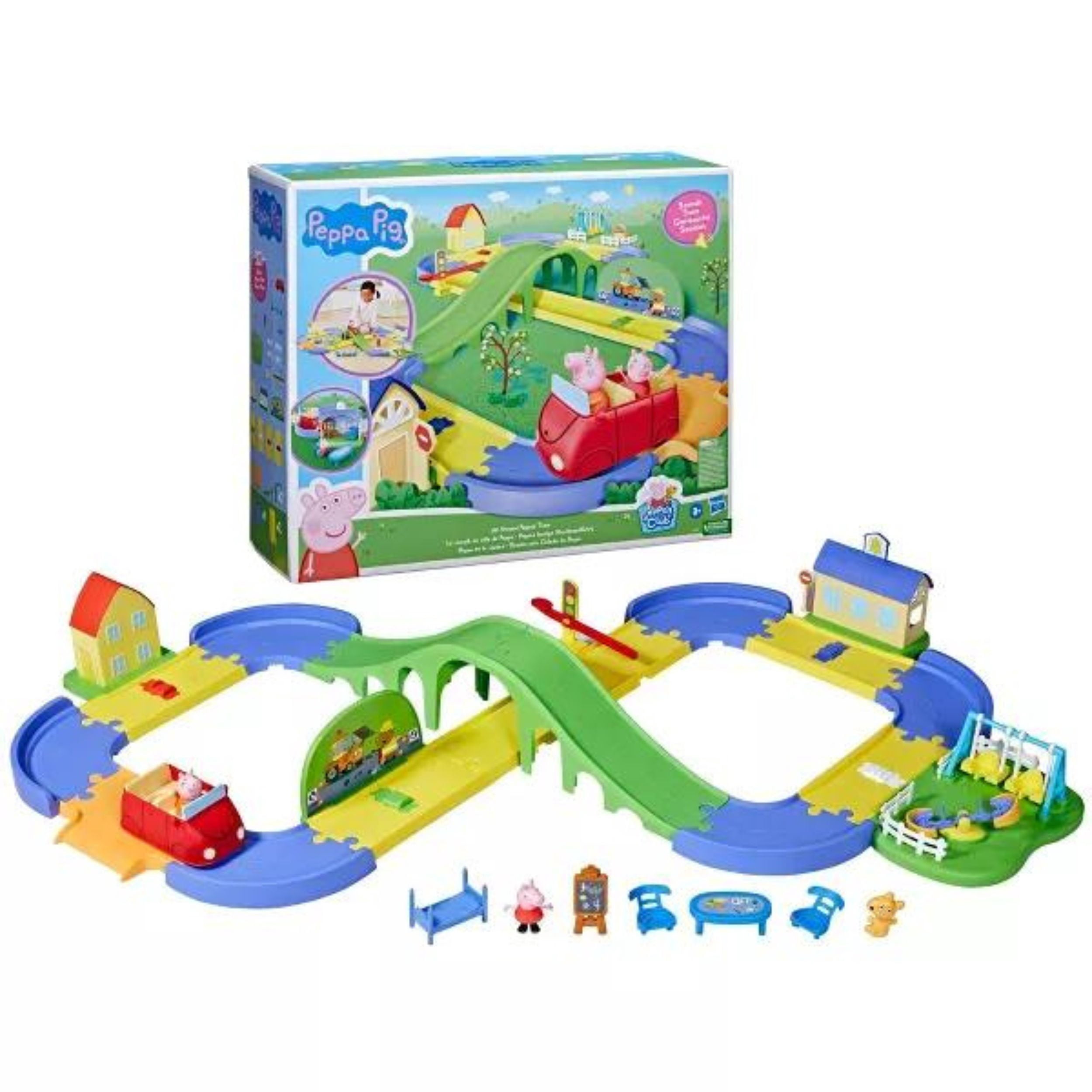 Peppa Pig All Around Peppa's Town Set with Adjustable Track Aged 3+
