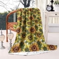 thumbnail image 2 of White Sunflower Pattern Blanket,Comfortable Soft Lamb Wool Throw Blanket,All Season,Warm Lightweight Blankets for Sofa Bed Couch Living Room Chair,40"x50", 2 of 4