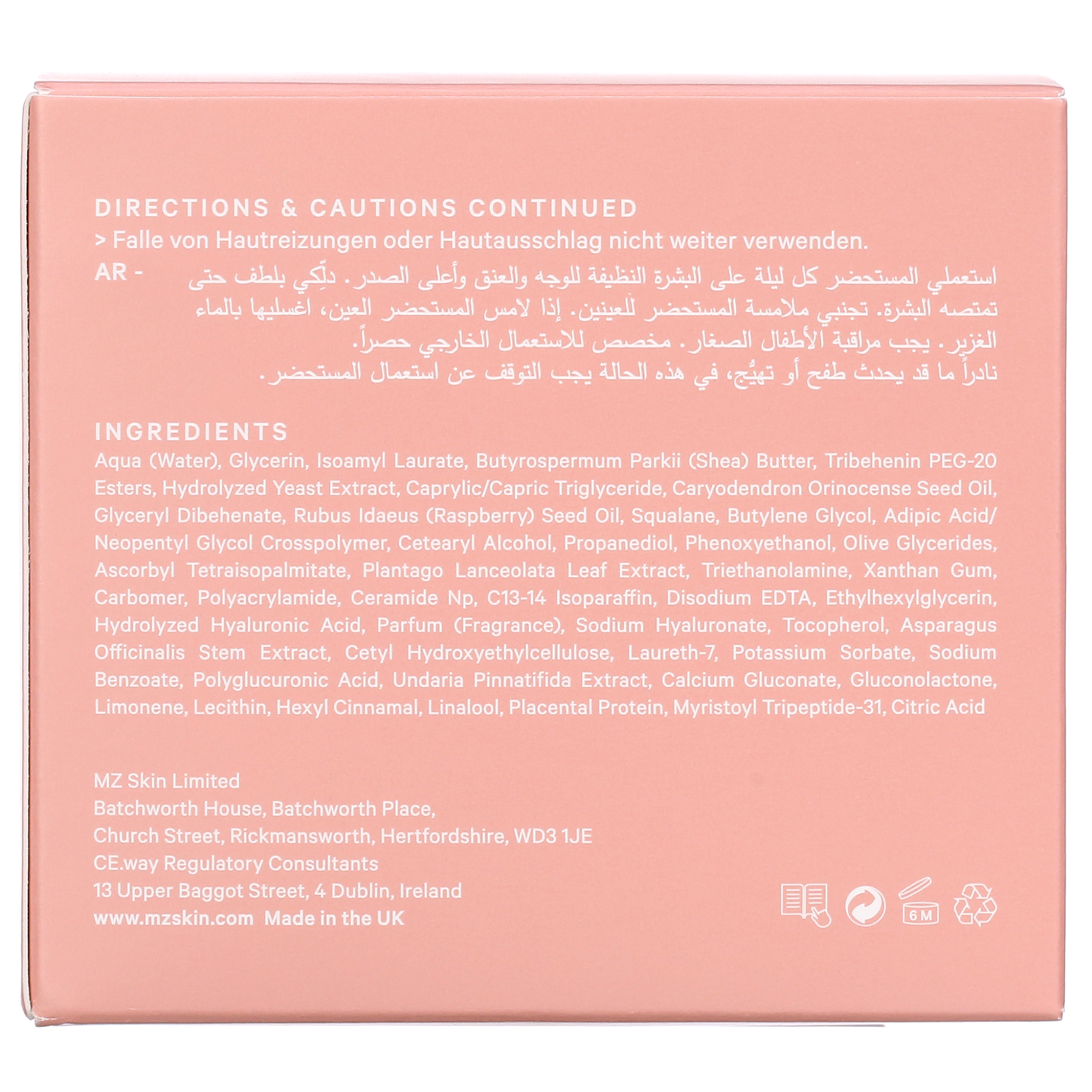 MZ Skin REPLENISH & RESTORE Placenta & Stem cell Night Recovery Mask