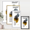 thumbnail image 4 of Designart 'Abstract Geometry Shapes and Tropical Palm Leaf I' Modern Framed Canvas Wall Art Print, 4 of 5