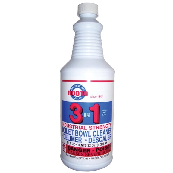 Rooto 1 qt. 3-in-1 Industrial Strength Toilet Bowl Cleaner & Delimer, Pack of 12