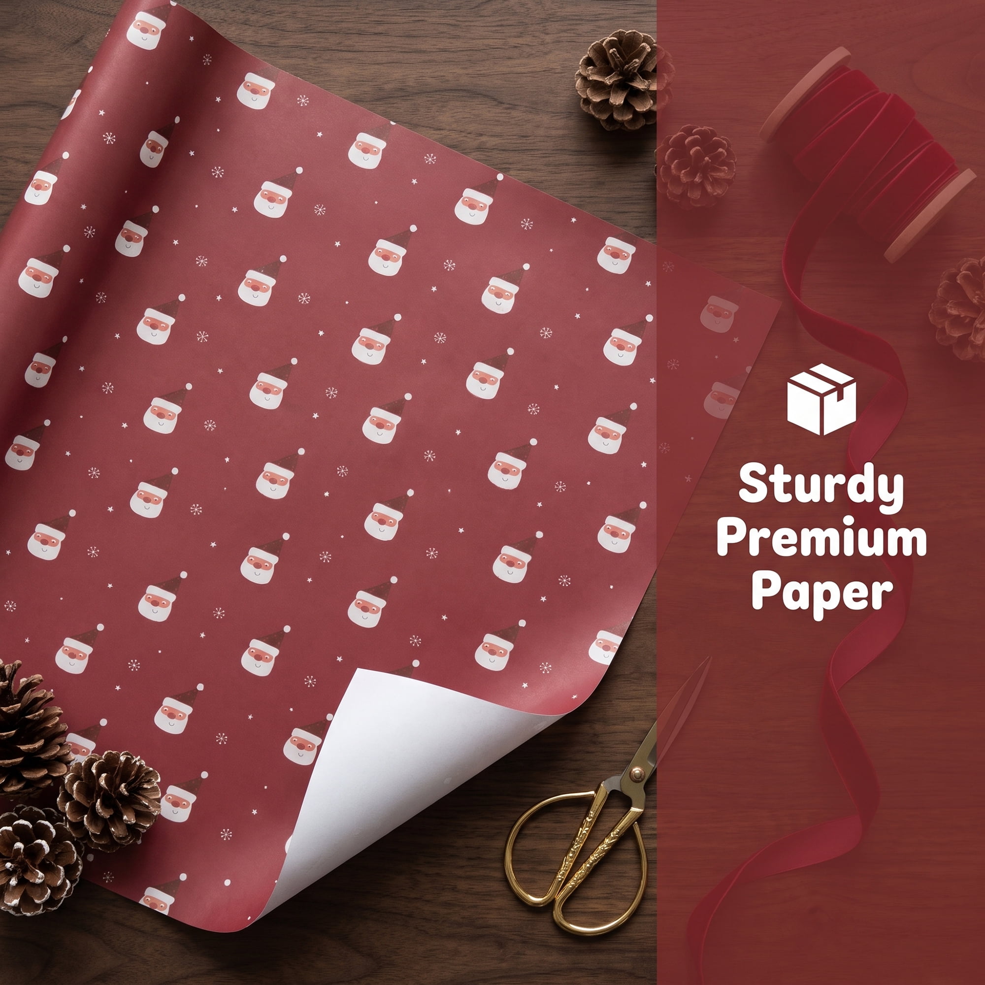 Unique Bargains Premium Gift Wrapping Paper for Christmas and Events Red 27.6"x 19.7"