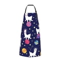 thumbnail image 2 of Naloa Lama in Space Apron Kitchen Aprons with Pockets for Women Men Chef, 2 of 8