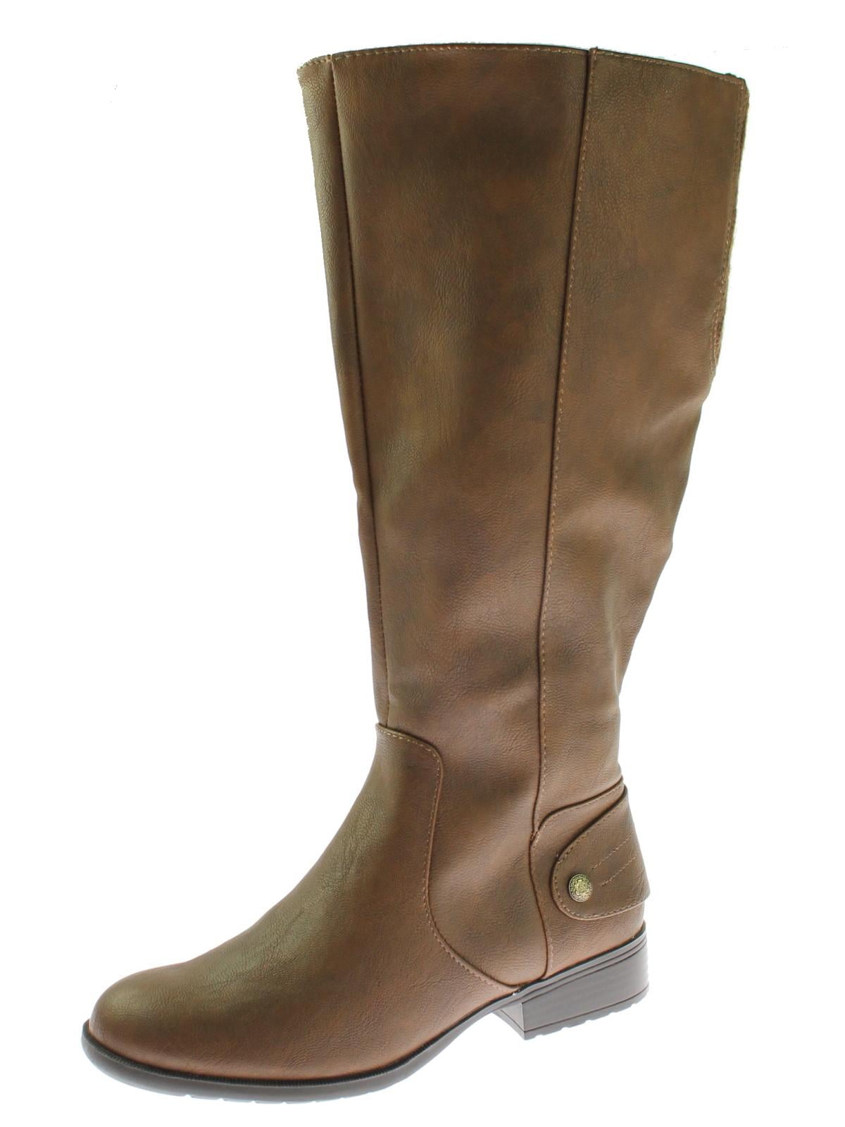 Lifestride Womens Xandy Wide Calf Riding Boots Brown 8.5 Wide (c,d,w 