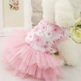 thumbnail image 5 of Dog Dress, Fashion Puppy Tutu Princess Dresses for Small Dogs, Sweet Skirt with Dog Bowknot Clips, Cat Clothes Pet Apparel for Puppies, Light pink,XL, 5 of 5