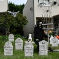 thumbnail image 5 of Cemetery Halloween Decorations Outdoor Tombstones: 6ct Large Realistic Halloween Graveyard Tombstone Yard Signs with Stakes, 17" Vintage Gravestones, Waterproof Lawn Decor Outside (Flat, NOT foam), 5 of 7