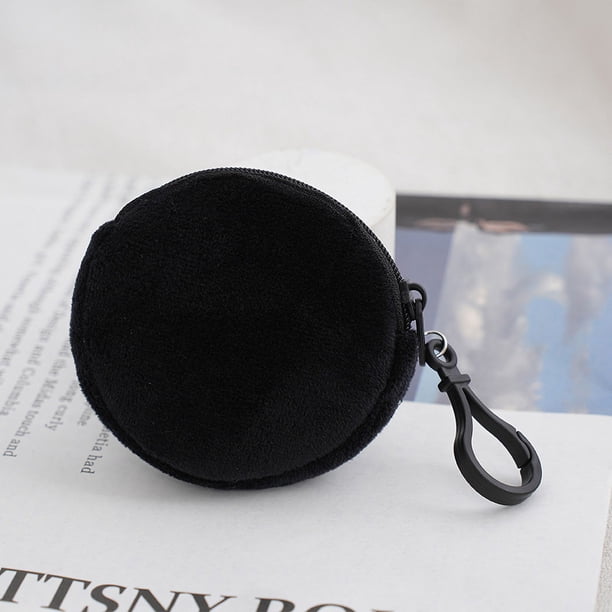 Monedero de peluche de color caramelo, billetera de color sólido, estuche redondo para llaves, monedero, mochila, bolso para tarjeta de identificación, simple