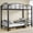 Black, variant on Bunk Bed Twin Over Twin with Ladder and Arched Guardrail, Heavy Duty Bunkbeds Frame with Sturdy Steel Slats Support, Space-Saving, No Box Spring Needed