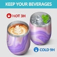 thumbnail image 4 of 12oz Insulated Wine Tumbler with Lid & Straw, Stainless Steel Egg Shape Cup, Liquid & Marble Print, 4 of 5