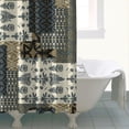 thumbnail image 4 of Waterproof Boho Patchwork Vintage Shower Curtain 72x72 Inch Bohemian Style Stitching Colorful Floral Retro Shower Curtains for Bathroom Hotel Home Decor with 12 Hooks, 4 of 5