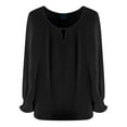thumbnail image 4 of Women's Solid Color Fashion T - Shirt with Lock Hole and Pleated Design, 4 of 4