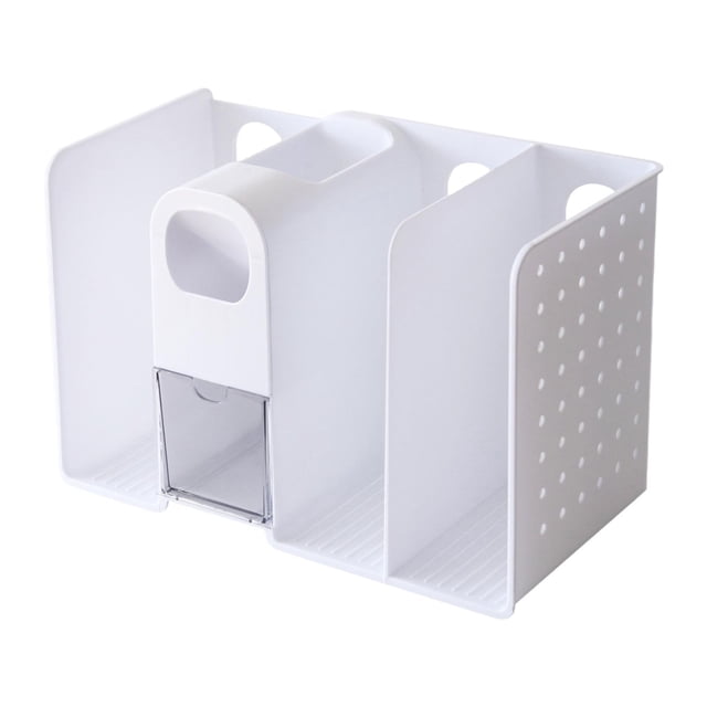 Organizador de escritorio, organizador de libros, almacenamiento de material de oficina, sujetalibros multifuncional. Blanco