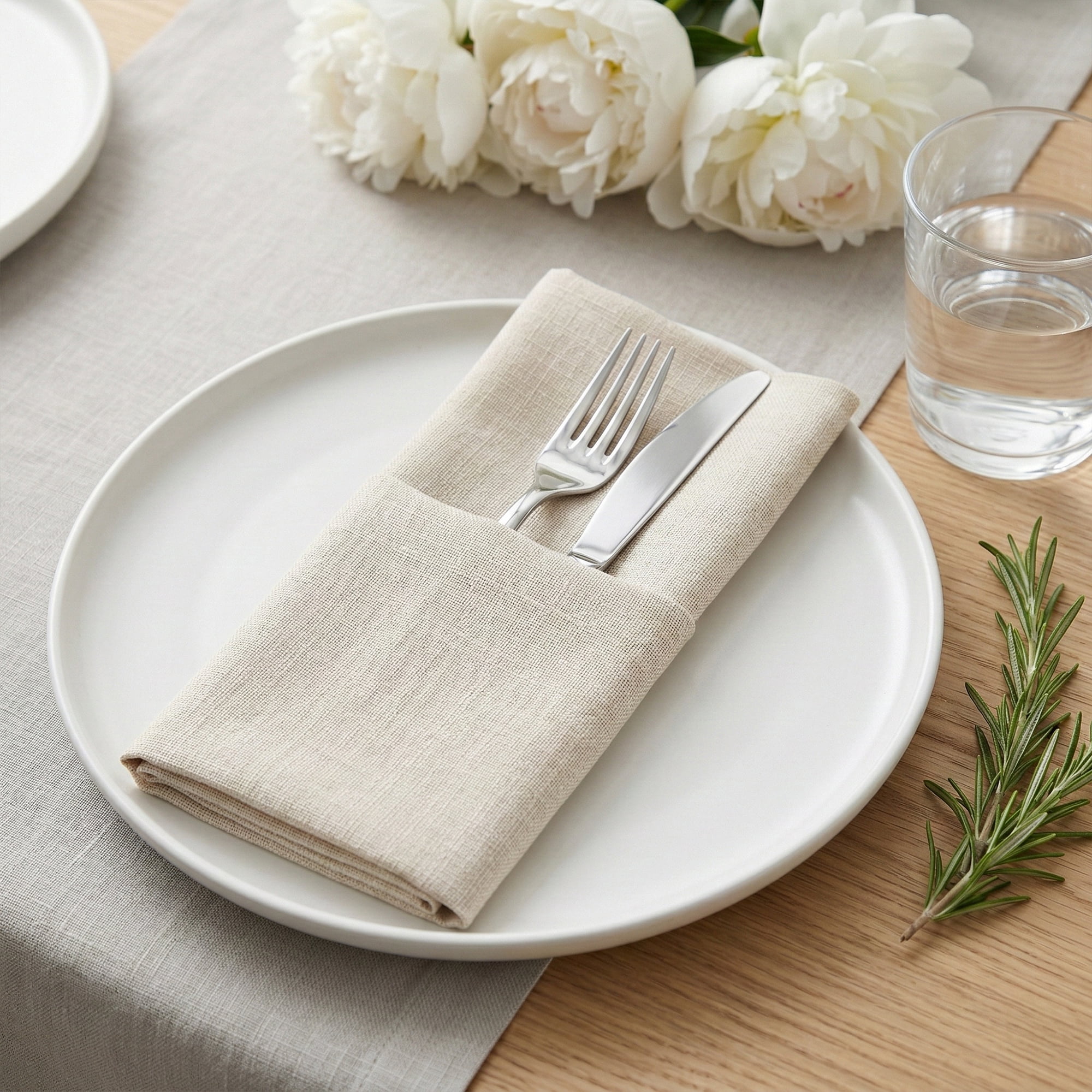 Unique Bargains 6Pcs Dinner Use Cotton Cloth Napkins Oatmeal 20x20inch