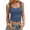 Blue, variant on Womens Lace Trim Ribbed Knit Tank Top V Neck Sleeveless Slim Fit Wide Strap Pullover Camisole For Spring Summer Casual Wear Black M