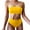 Yellow-05, variant on Lopeceal Women's Ribbed High Waisted Bikini Set Removable Strap Bandeau Swimsuit