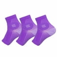 thumbnail image 2 of 3Pair Neuropathy Socks Toeless Compression Socks Breathable Comfortable Ankle Socks Relief Athletic Socks For Arch & Heel,Unisex/Purple/S, 2 of 6
