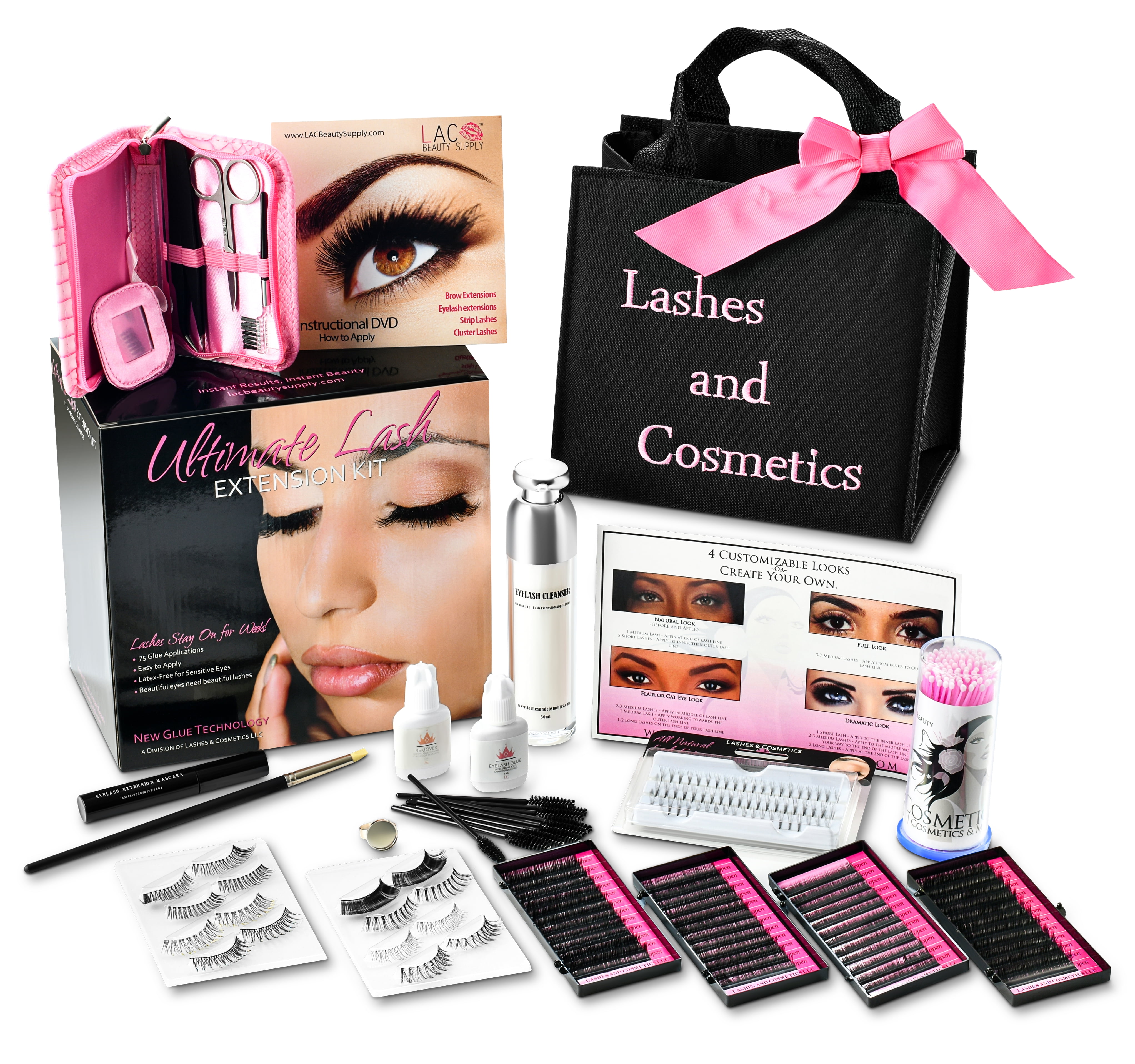 Eyelash Extension Kit | No Burn Glue Non Irritant | Made in USA | Over 300 Applications... by KC Republic