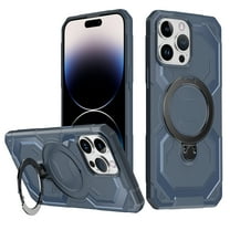 Allytechgroup Magnetic Case for iPhone 8 Plus/7 Plus, Support Wireless Charging Rugged Heavy Duty Durable Cover Case with Kickstand Shockproof Back Cover for iPhone 8 Plus/7 Plus, Darkblue