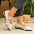 thumbnail image 3 of Eltusu Women Shoes, Pointed Toe Low Heel Fashion Strap Dress Shoes White Size 7.5, 3 of 7