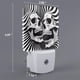 thumbnail image 2 of Balery Psychedelic Skull Illusion Art Luz Nocturna LED con Sensor Automático, Enchufe con Sensor Crepuscular, Luz Suave de 0.5W para Dormitorio, Pasillo, Baño-EU, 2 of 7