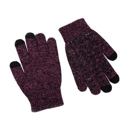 

NLAGER Glove Winter Men Women Knitted Gloves Touch Screen Non-slip Full Finger Warm Mitten