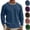 Blue, variant on HAJWOH Men's Cotton Long Sleeved Lightweight Soft Athletic Crew Neck Gym Tops for Running Lounging Basic Shirts