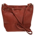 thumbnail image 4 of TISHITA 1 Piece Women Fashion Soft Leather Drawstring Shoulder Bag Solid Bucket Bag Brown, 4 of 8