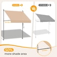 thumbnail image 5 of HOMEDEMO Manual Retractable Awning, 118"W x 118"H Retractable Side Bar 47-59", NO Drilling Awings for Backyard Garden Porch Outside Khaki, 5 of 8