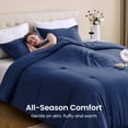 thumbnail image 2 of Sleep Zone 85gsm Luxury Plush Solid Microfiber Comforter Set, All Season Ultra Soft Bedding, Twin/Twin-XL Navy Blue, 2 of 10