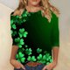 thumbnail image 3 of Xuyuer Womens 3/4 Sleeve St. Patrick's Day T-Shirts Crew Neck Spring Graphic Tee Tops Cute Tunic Tops Basic Tees Blouses Business Work Tee Top Merry and Bright Graphic Tee Tops, 3 of 6