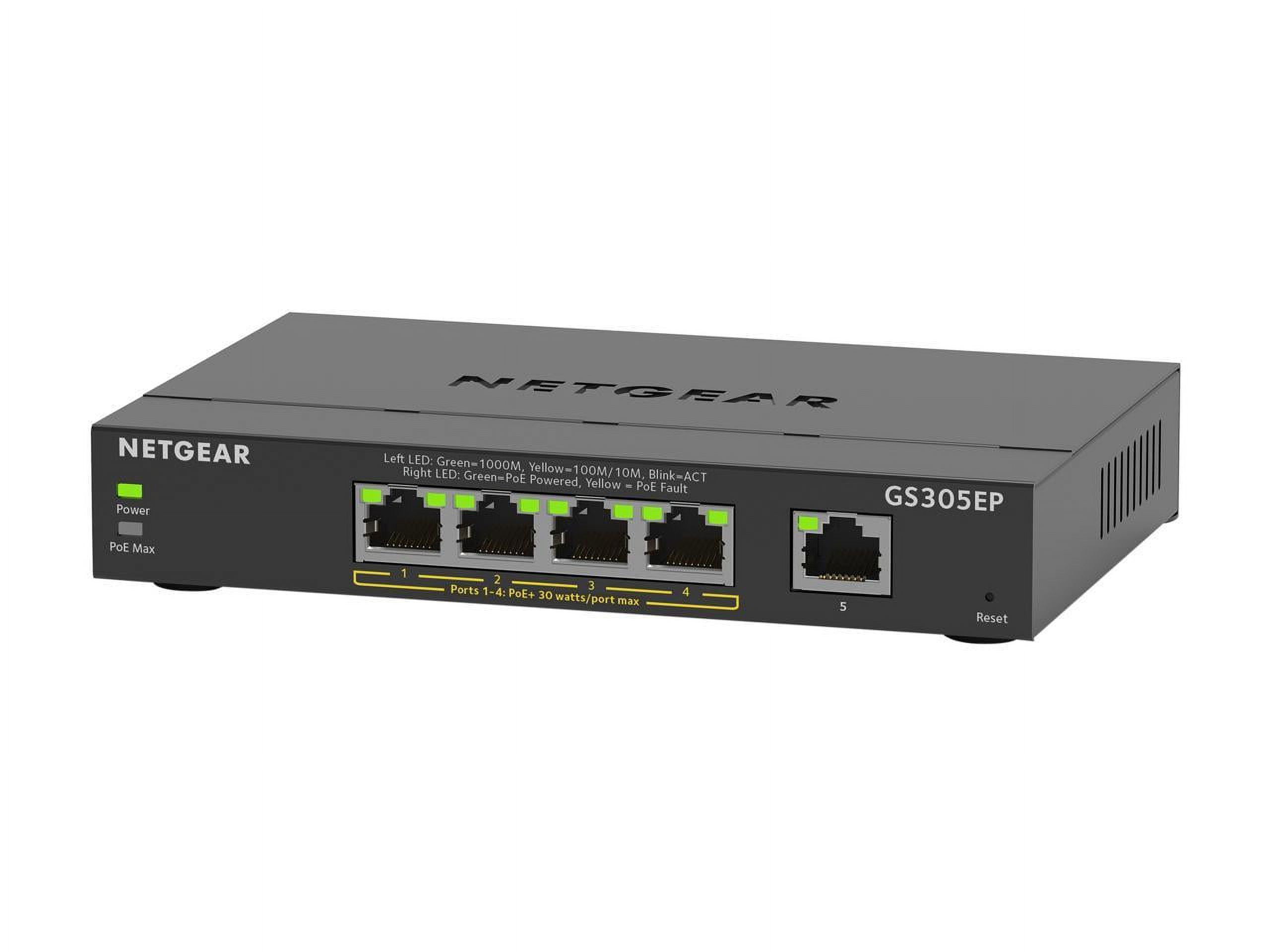 Netgear 5-Port Gigabit Ethernet SOHO Smart Managed Plus PoE Switch with 4-Port PoE+