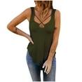 thumbnail image 2 of Babysbule Women's Tops Women Casual Tanks Sleeveless Cross Solid Pullover Sling Vest Blouse Tops, 2 of 8