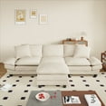 thumbnail image 4 of Dinosisco 108" Modular Sectional Sofa with Ottoman, L-Shaped Sleeper Couch with Chaise, Living Room Sofa Set, Beige Corduroy, 4 of 5