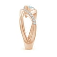 thumbnail image 3 of ANGARA Natural Criss Cross Pear Shaped Aquamarine Ring with Diamond Accents in 14K Rose Gold for Women (Size-8x6mm) | March Birthstone, Anniversary, Jewelry Gift for Women | Natural Aquamarine Ring, 3 of 9