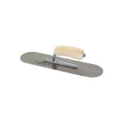 Marshalltown 13110 Pool Trowel, Carbon Steel Blade, Curved Handle, Wood Handle, 3 in OAW