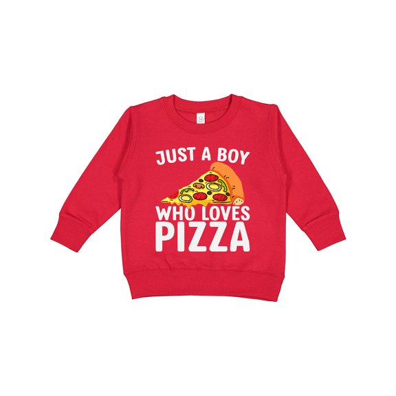 Inktastic Just a Boy Who Loves Pizza Toddler Sweatshirt