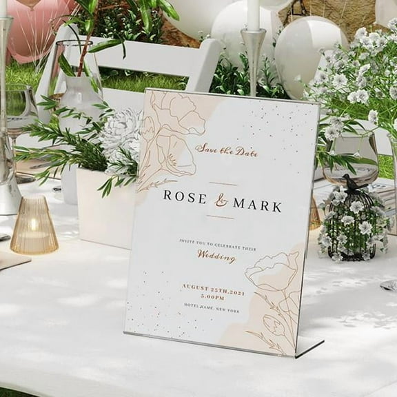 Lifewit 8.5x11 Sign Holder, 6 Pack Clear L-Shape Stand, Plastic photo picture frame, Paper Flyer Menu Display Stand for Reception, Office, Store, Restaurant, Hotel