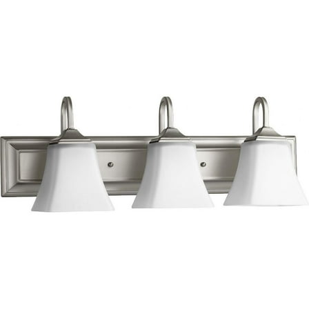 3 Light Bathroom Light in Transitional Style 24 inches Wide By 8.38 inches High-Satin Nickel Finish-Satin Opal Glass Color Bailey Street Home