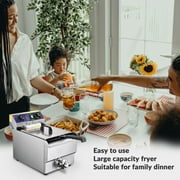 WeChef 11.7L Commercial Electric Deep Fryer Restaurant Countertop Fryer with Timer Drain