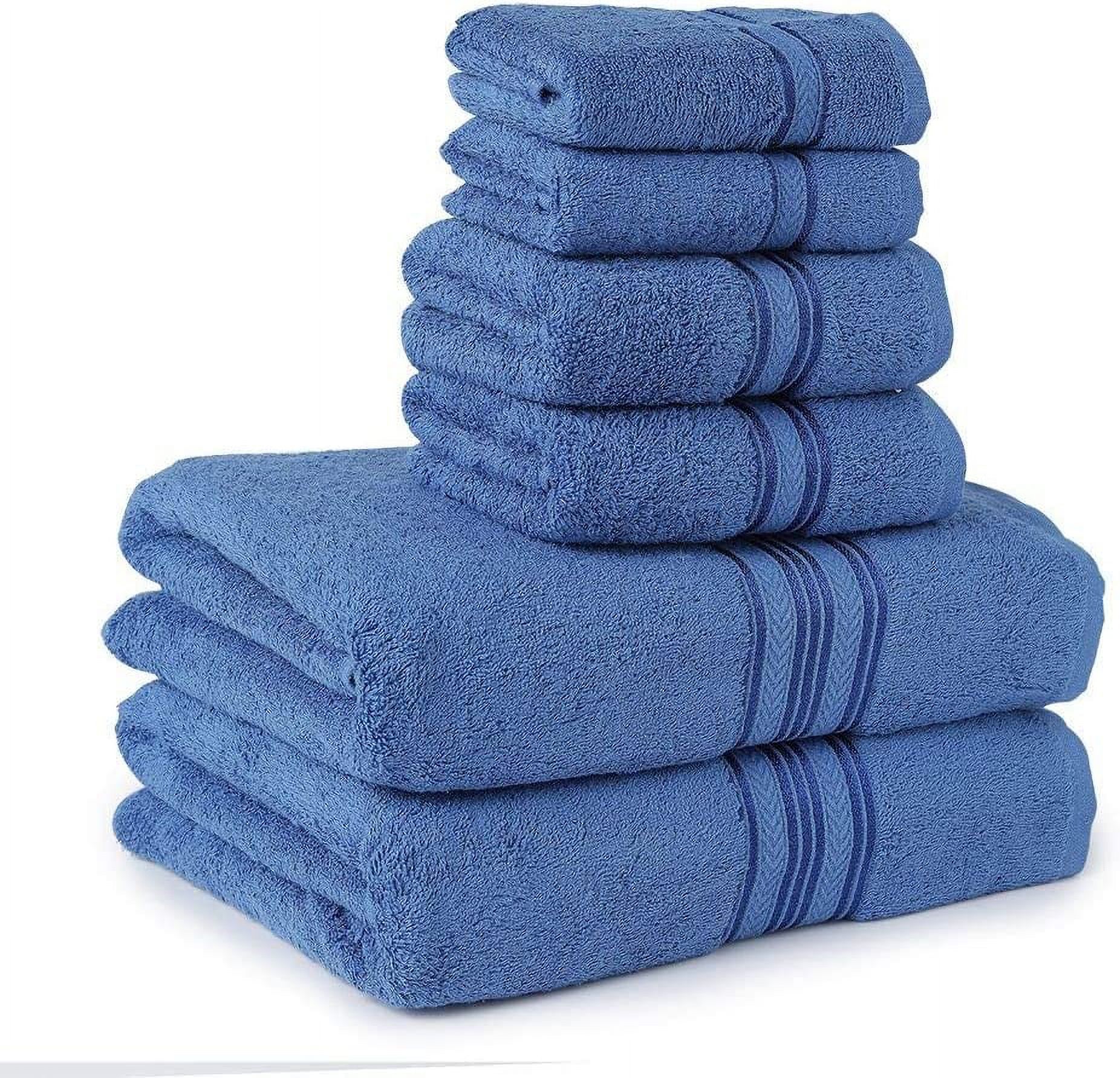 Faith, Hope, Love Home Décor BathEssentials 100% Cotton Extra Heavy 6 Piece Bath Towel Set - Blue