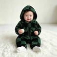 thumbnail image 7 of ATOGUTA Girls' Fleece Hooded Jumpsuits & Rompers Winter Warm Fuzzy Romper Zip Up Long Sleeve One Piece Playsuit Army Green, 7 of 7