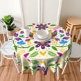 thumbnail image 3 of Colorful Mexican Floral Mexican Pattern Round Tablecloth Waterproof Wipeable Tablecloth Cover Home Restaurant Kitchen Picnic Party Decoration 60 Inch Circular Tablecloth for 20-47 Inch, 3 of 6