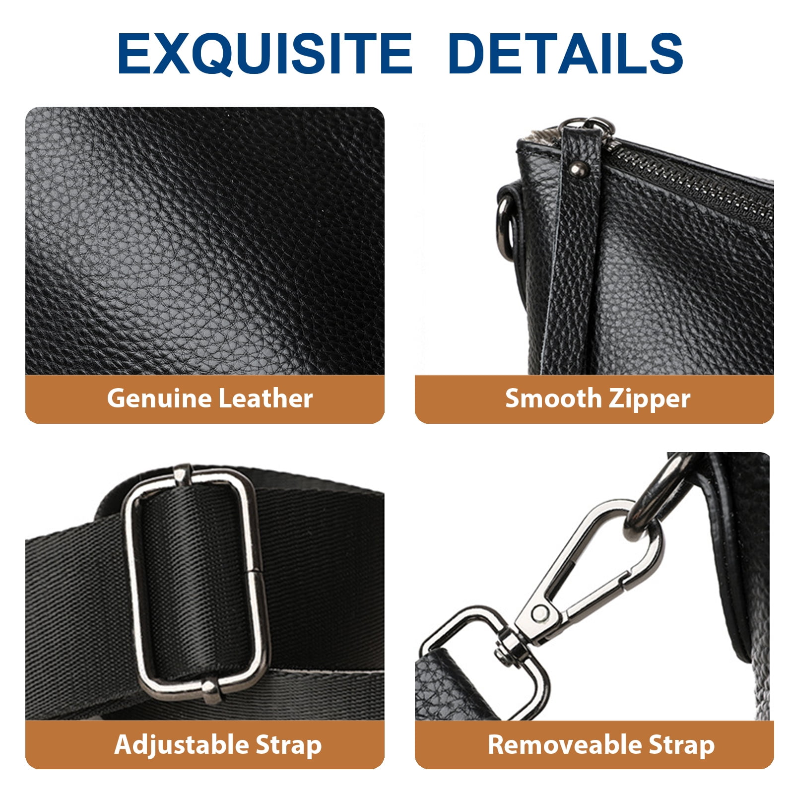 URSOFINE Large Shoulder Purses for Women Genuine Leather Hobo Bags Trendy Crossbody Purses with 2 Straps