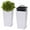 White Height 22.4 inches, variant on White with Black Dots Self-Watering Planter (Set of 2) - 22.5” Tall Indoor/Outdoor Pots with Water Level Monitor, Drainage & Inner Bucket
