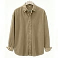 thumbnail image 4 of OGLCCG Mens Corduroy Shirt Long Sleeve Button Down Casual Blouses Tops Casual Classic Lapel Collar Bussiness Work Tshirt for Men, 4 of 7