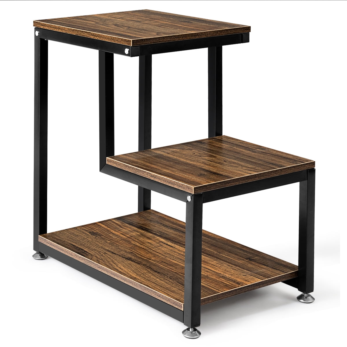 3Tier End Table Side Table NightStand W/ Storage Shelf