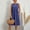 (Fashion 61)Navy, variant on Fashion Women Solid Color Cotton-Linen Round Neck Sleeveless Plus Size Dress with Pockets Summer Casual Loose Short Dress